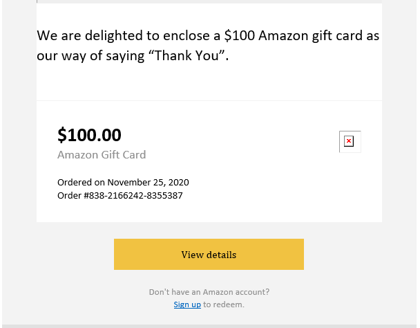 sent you an Amazon Gift Card! amazonギフト